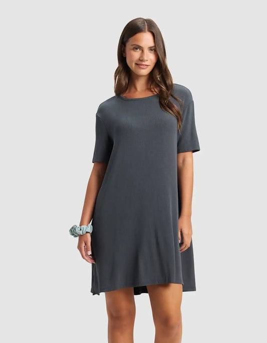 Women's Bamboo Rib-Knit Boyfriend Dress
