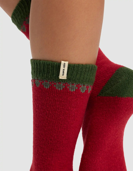 Mistletoe Plush Lounge Calf Sock