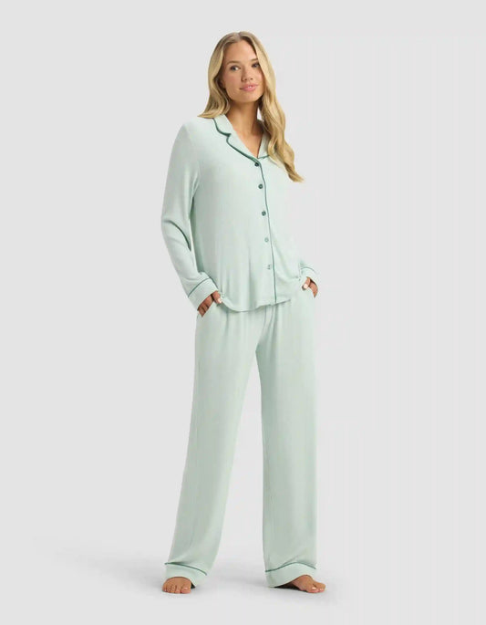 Women's Bamboo Rib-Knit Classic Long Sleeve Pajama Set - Last Chance