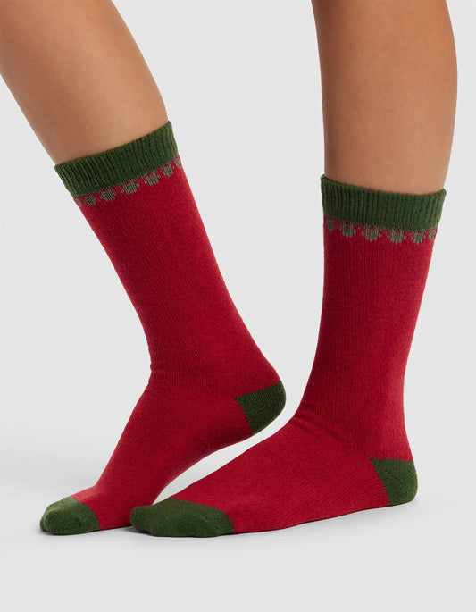 Mistletoe Plush Lounge Calf Sock