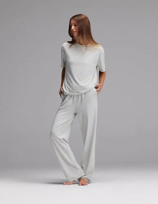 Women's First Layer Pajama Short Sleeve Tee & Pajama Pant Set